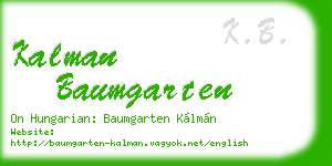 kalman baumgarten business card